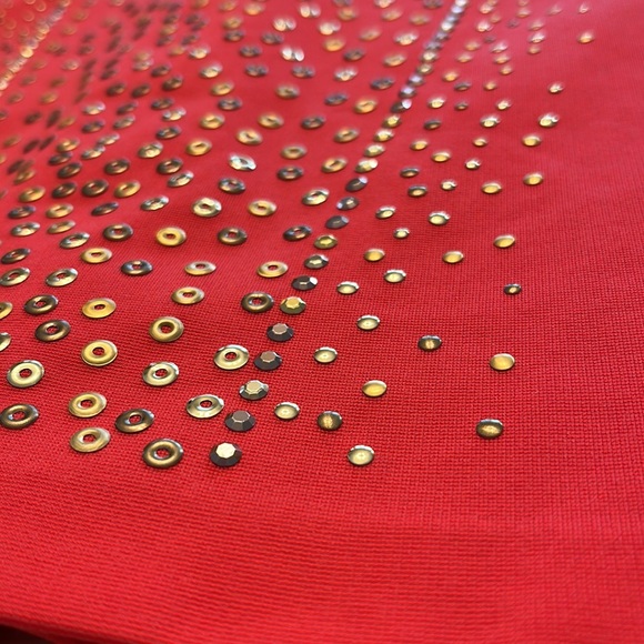 Cache Fire Red Strapless Embellished Dress Sz 0 - Picture 8 of 17